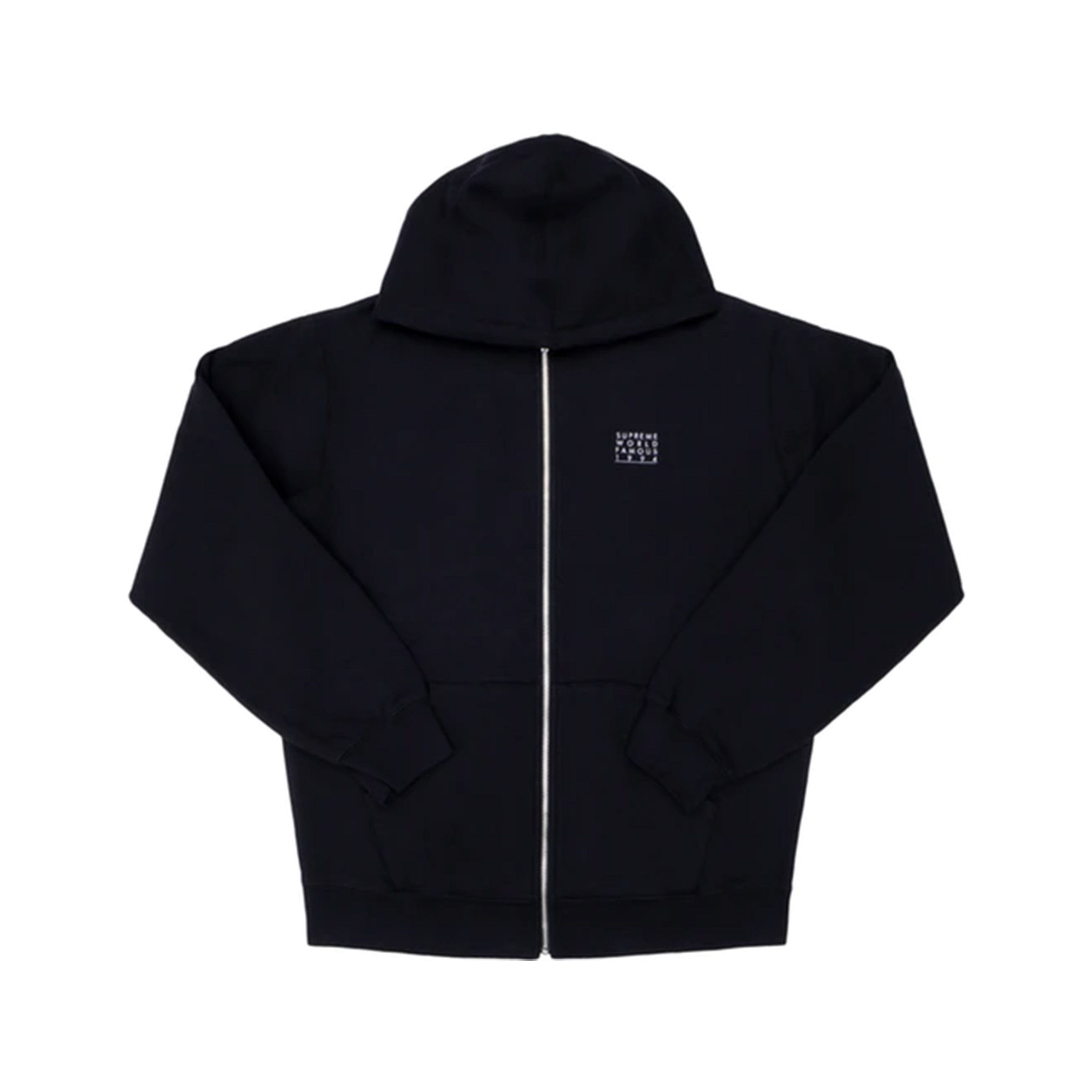 Supreme World Famous Zip Up Hooded Sweatshirt Black - SIGNL Shop